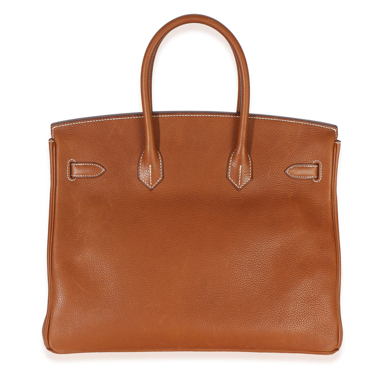 Hermès Fauve Barenia Birkin 35 Ghw Gold Leather Handbag