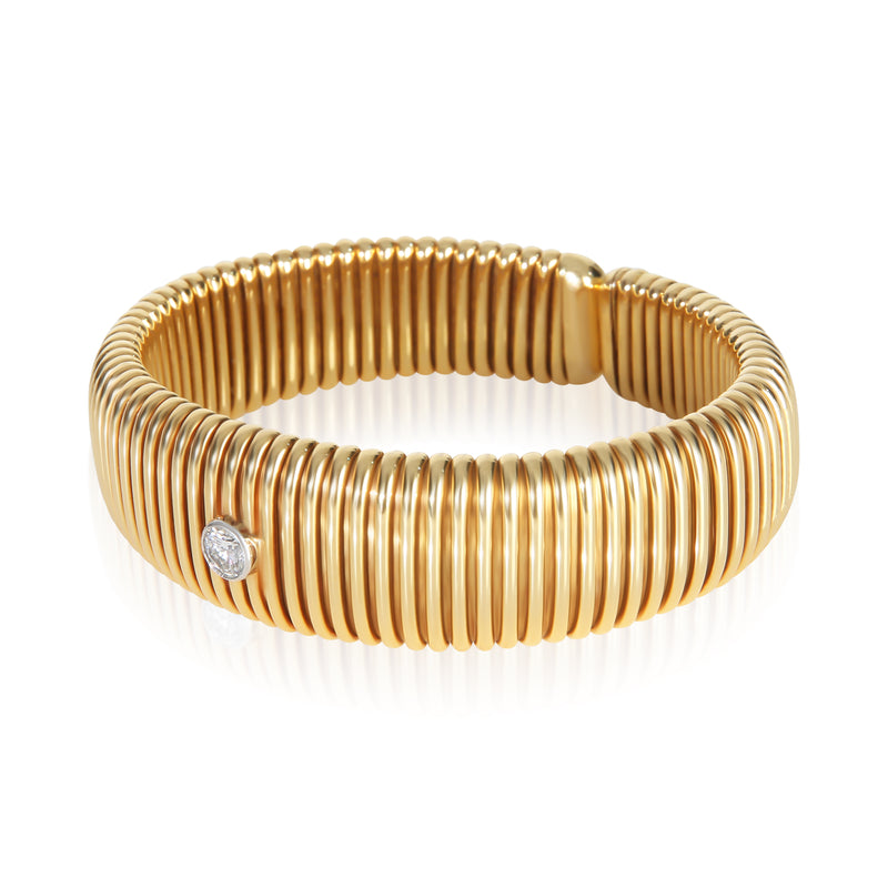 Tiffany & Co. Yellow Gold Diamond Vintage Tubogas Bracelet 18k