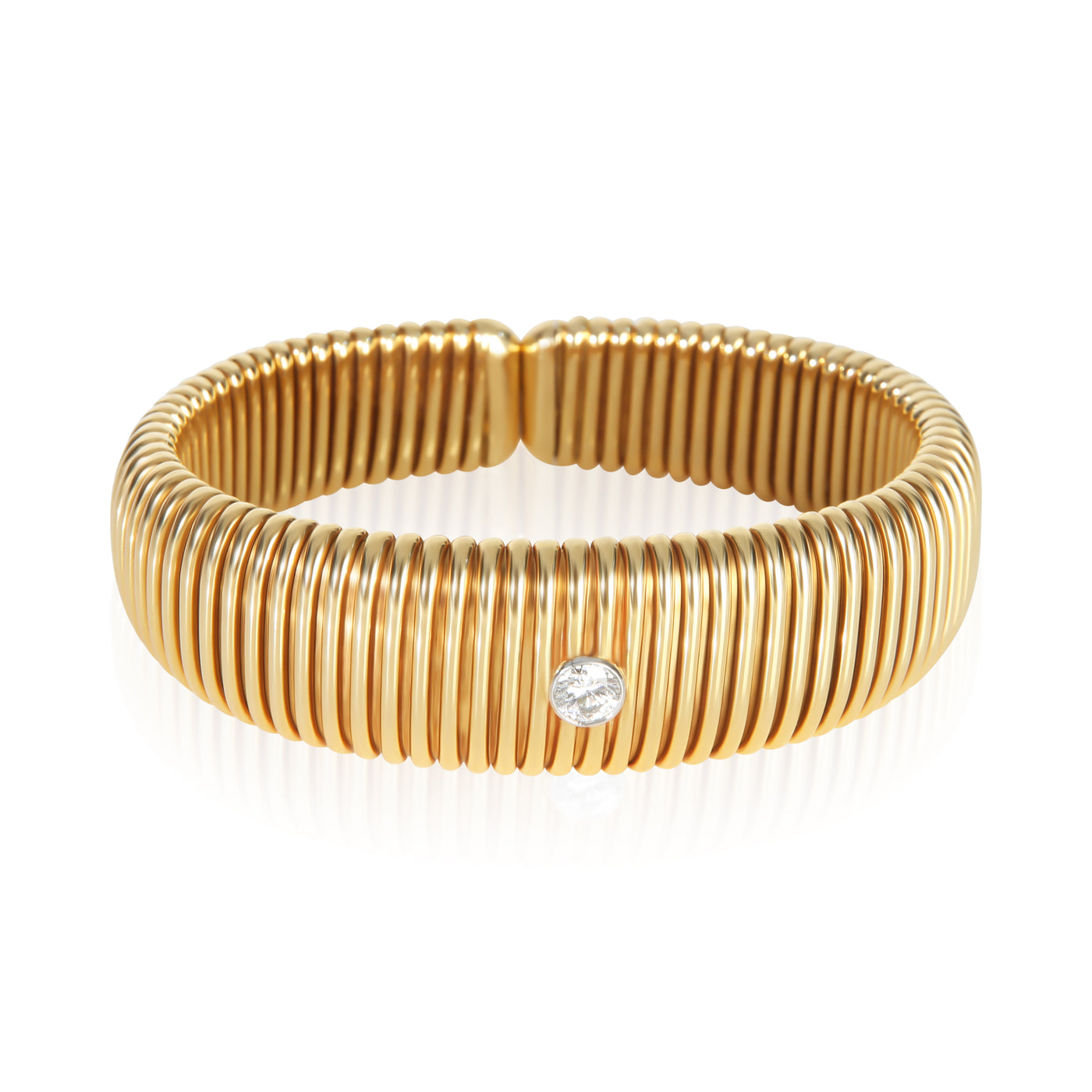 Tiffany & Co. Yellow Gold Diamond Vintage Tubogas Bracelet 18k