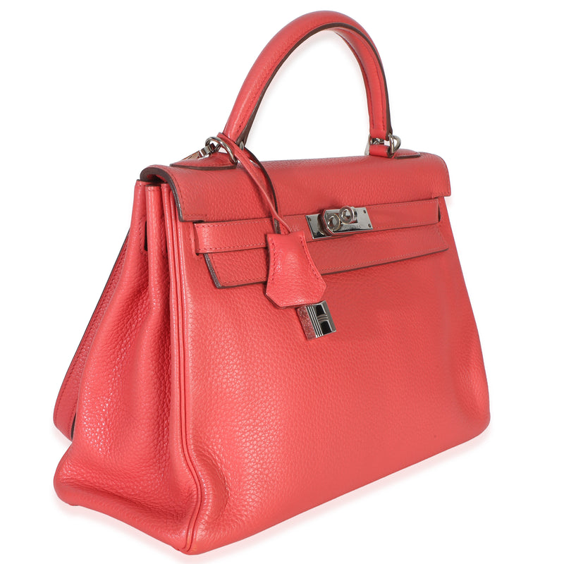 Hermès Rose Lipstick Clemence Kelly 32 Phw Pink Leather Handbag