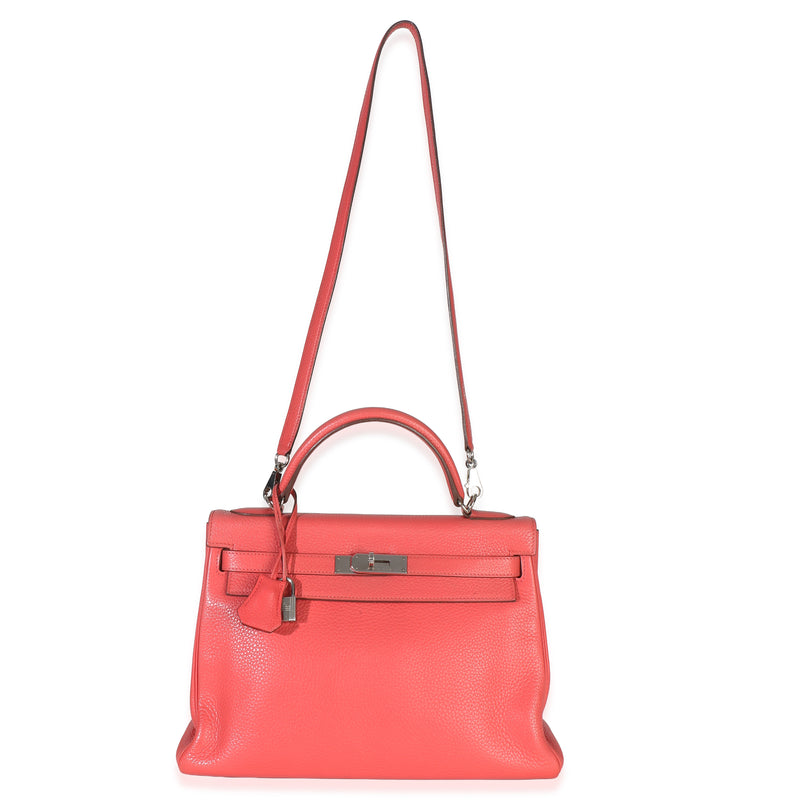 Hermès Rose Lipstick Clemence Kelly 32 Phw Pink Leather Handbag