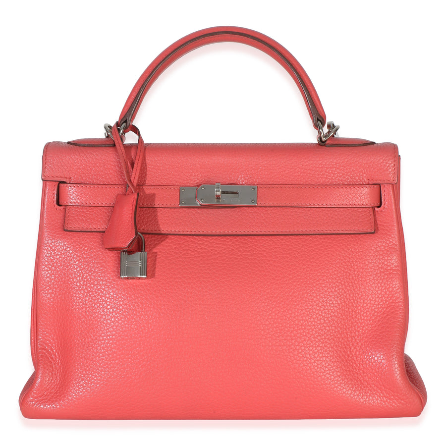 Hermès Rose Lipstick Clemence Kelly 32 Phw Pink Leather Handbag