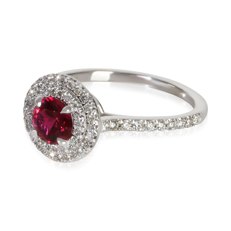 Tiffany & Co. Platinum Ruby And Diamond Soleste Ring 950