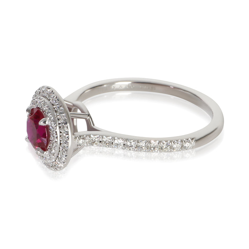Tiffany & Co. Platinum Ruby And Diamond Soleste Ring 950