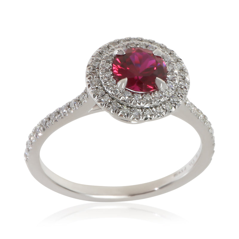 Tiffany & Co. Platinum Ruby And Diamond Soleste Ring 950