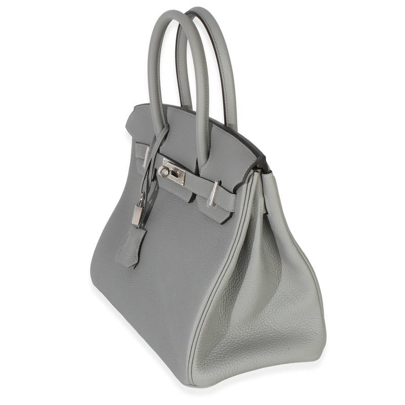 Hermès Gris Mouette Togo Birkin 30 Phw Gray Leather Handbag