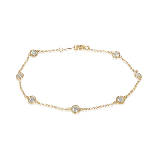 Tiffany & Co. Yellow Gold Diamond Elsa Peretti By The Yard Bracelet 18k