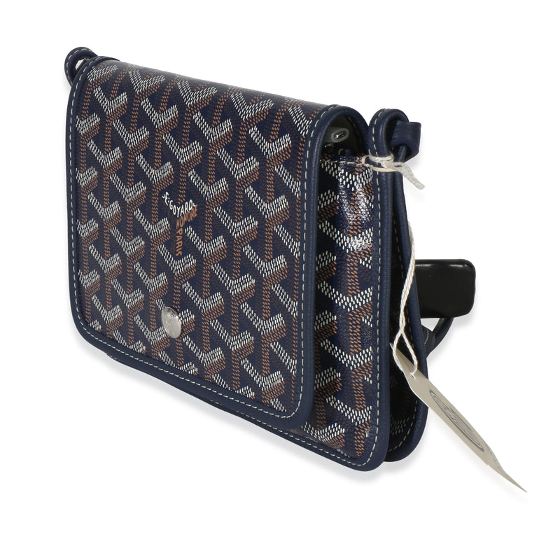 Goyard Navy Goyardine Canvas Plumet Wallet Blue Handbag