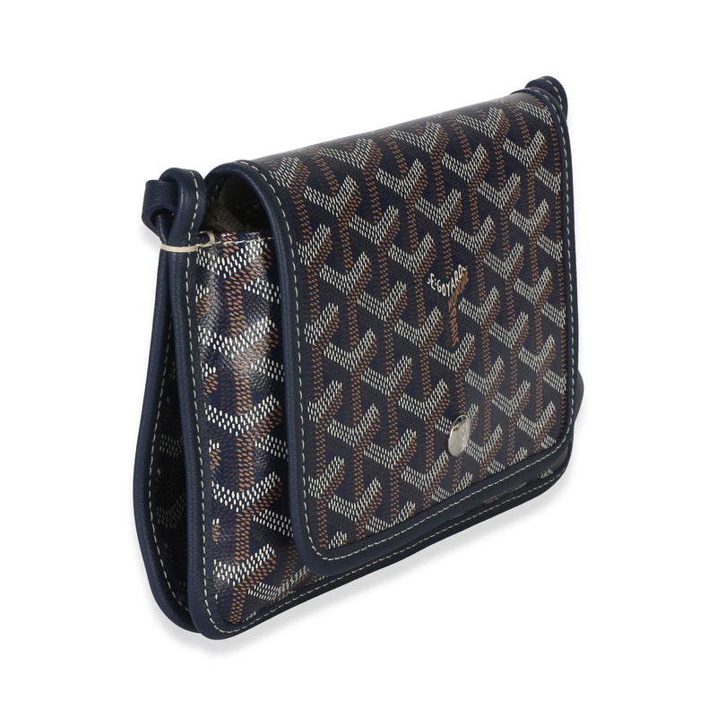 Goyard Navy Goyardine Canvas Plumet Wallet Blue Handbag