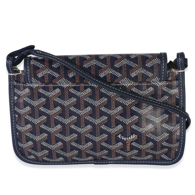 Goyard Navy Goyardine Canvas Plumet Wallet Blue Handbag