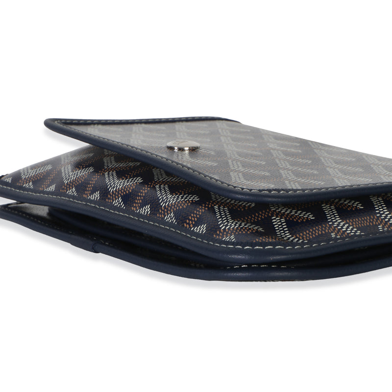 Goyard Navy Goyardine Canvas Plumet Wallet Blue Handbag