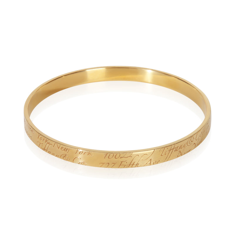 Tiffany & Co. Yellow Gold Notes Bangle Bracelet 18k