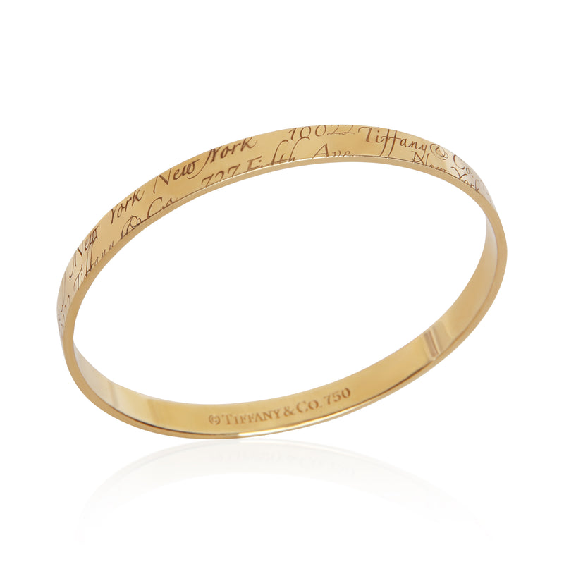 Tiffany & Co. Yellow Gold Notes Bangle Bracelet 18k