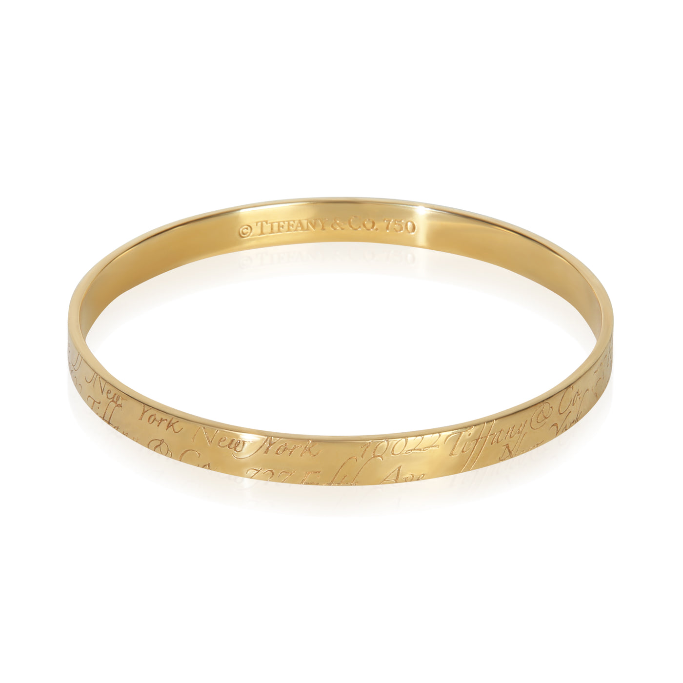 Tiffany & Co. Yellow Gold Notes Bangle Bracelet 18k