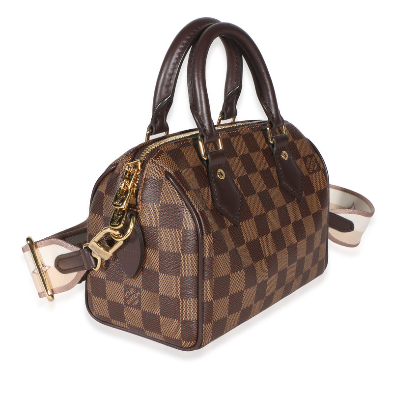 Louis Vuitton Damier Ebene Canvas Speedy Bandouliere 20 Brown Coated Handbag