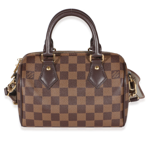 Louis Vuitton Damier Ebene Canvas Speedy Bandouliere 20 Brown Coated Handbag
