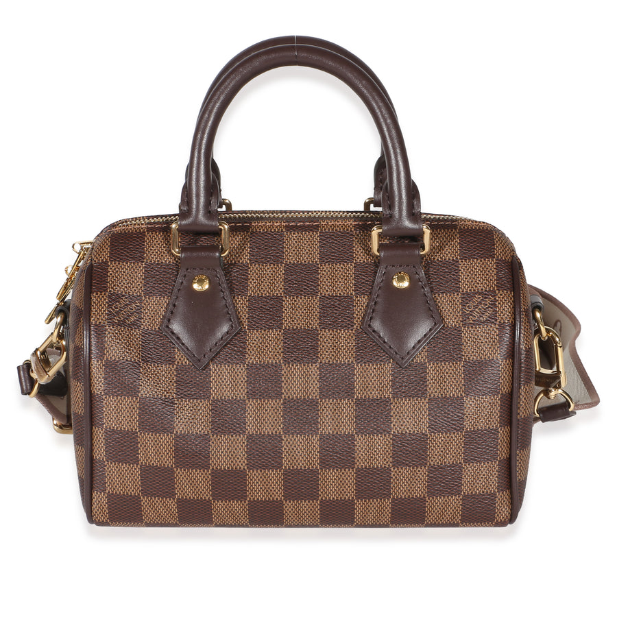 Louis Vuitton Damier Ebene Canvas Speedy Bandouliere 20 Brown Coated Handbag