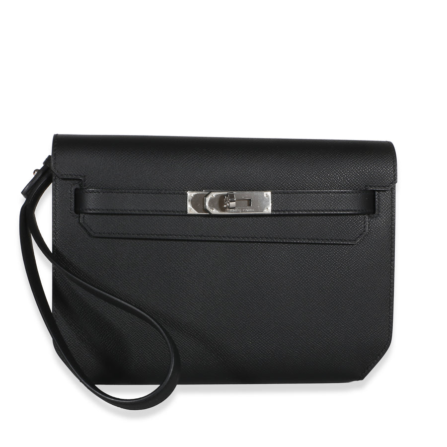 Hermès Black Epsom Kelly Depeches 25 Phw Leather Handbag