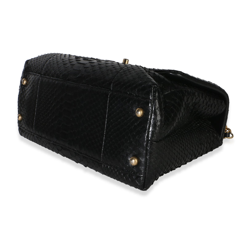 Chanel Black Python Medium Coco Top Handle Bag Exotic