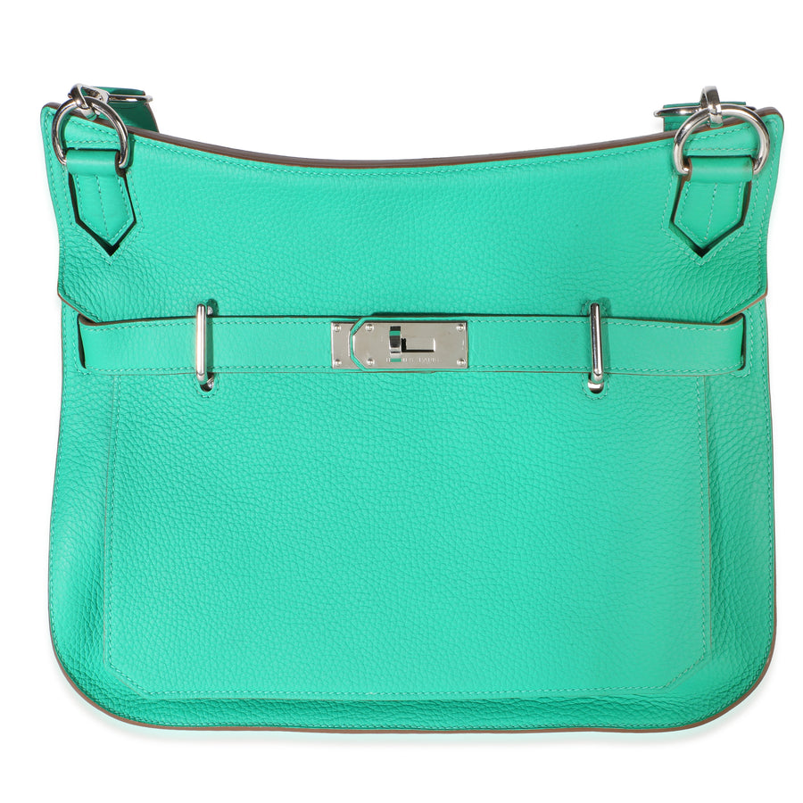 Hermès Menthe Clemence Jypsiere 34 Phw Green Leather Handbag