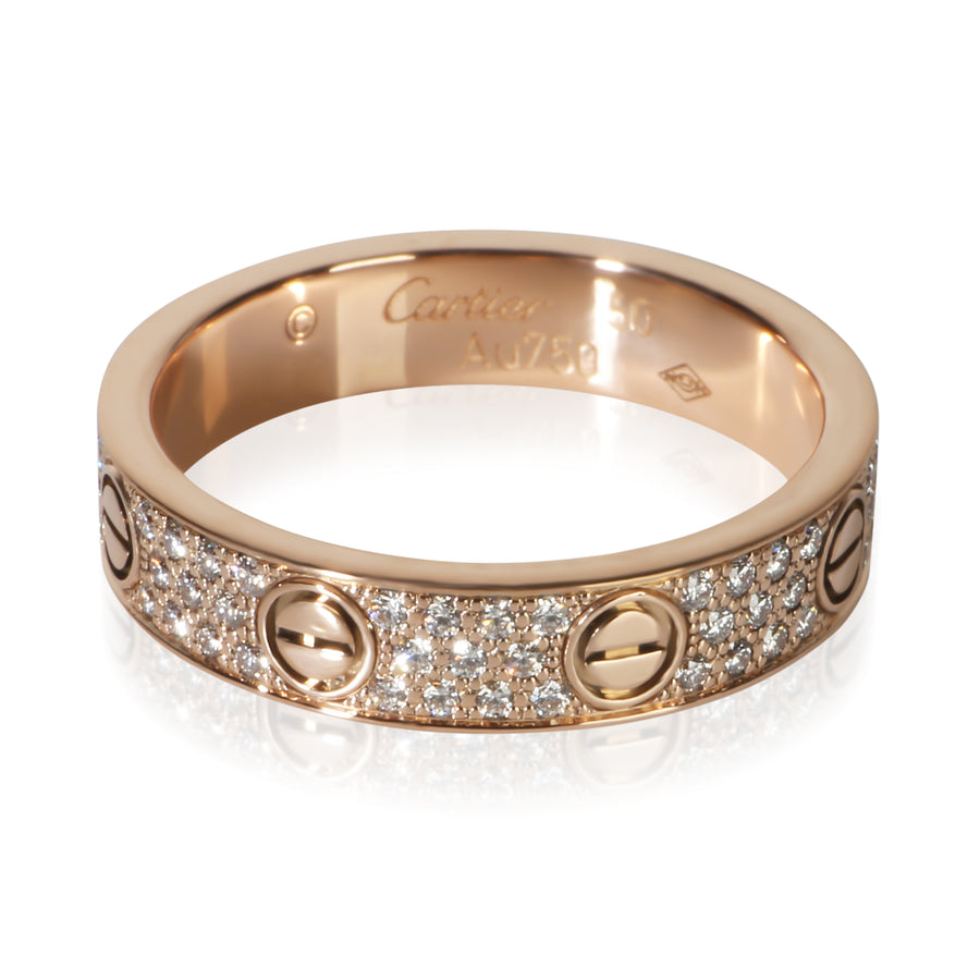 Cartier Rose Gold Diamond Small Model Love Ring 18k