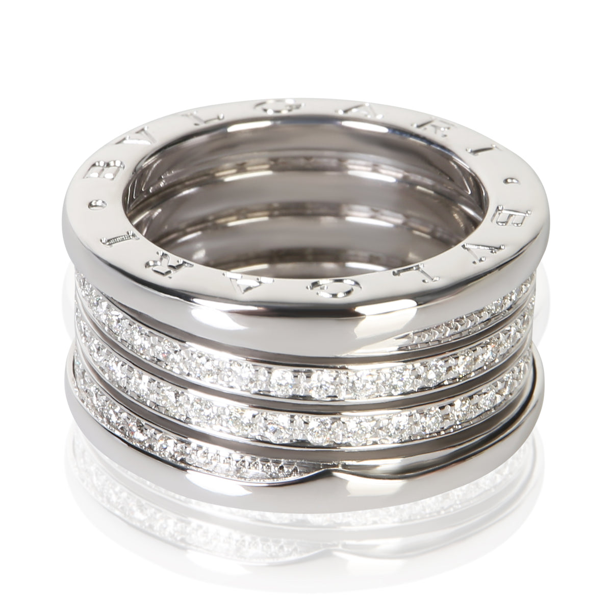Bvlgari White Gold Diamond B.zero1 Ring 18k Rings