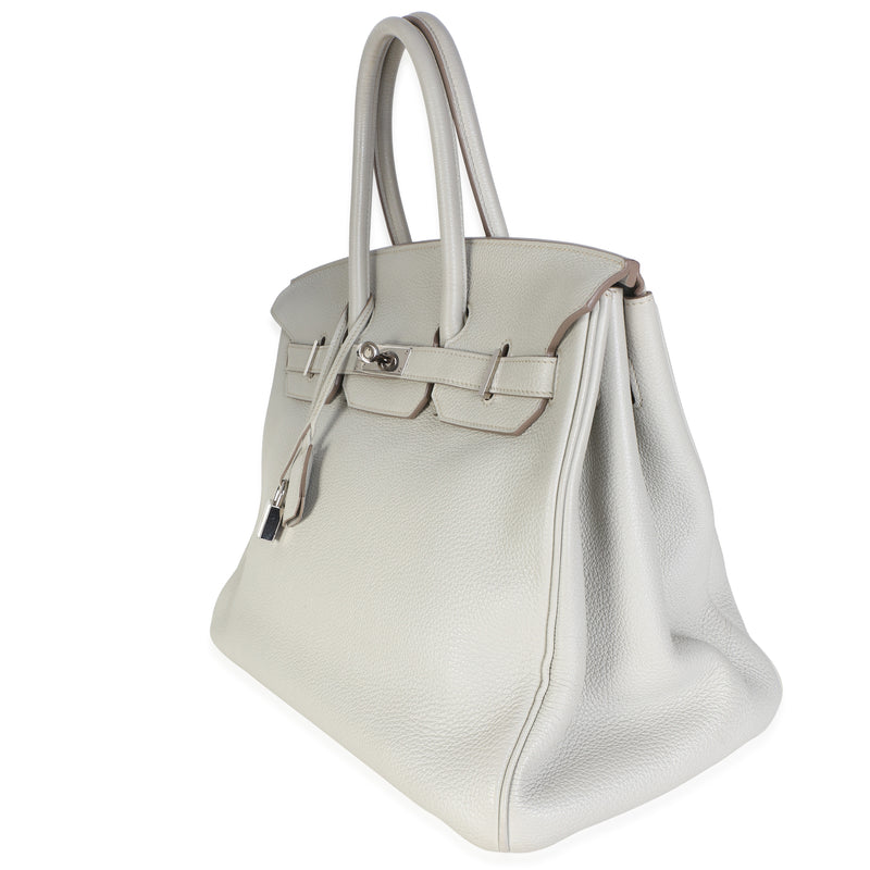 Hermès Gris Perle Togo Birkin 35 Phw Gray; Neutral Leather Bag