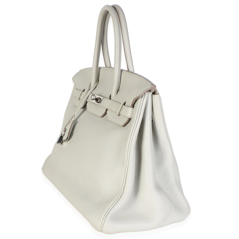 Hermès Gris Perle Togo Birkin 35 Phw Gray; Neutral Leather Bag