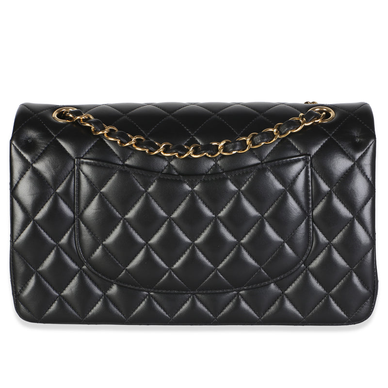 Chanel Black Quilted Lambskin Medium Classic Double Flap Bag Leather