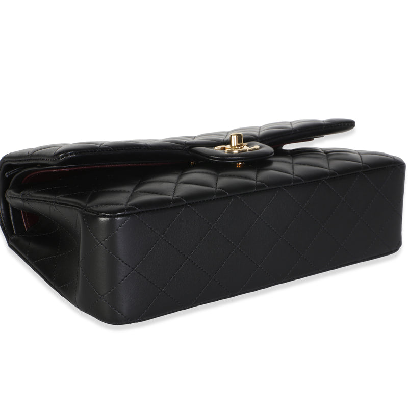 Chanel Black Quilted Lambskin Medium Classic Double Flap Bag Leather