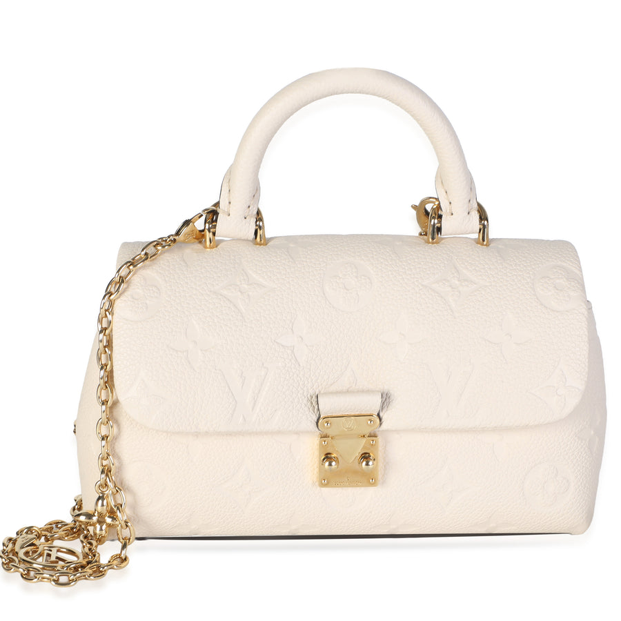 Louis Vuitton Cream Monogram Empreinte Nano Madeleine Neutral; White Leather Bag