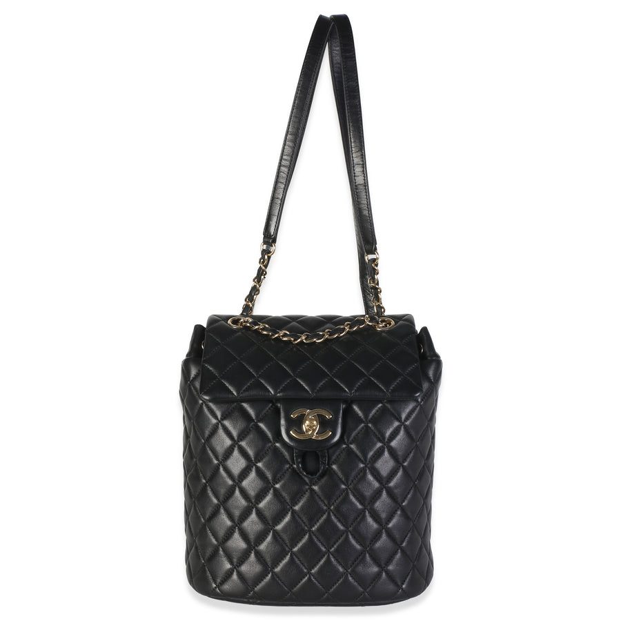 Chanel Black Quilted Calfskin Medium Urban Spirit Backpack Leather