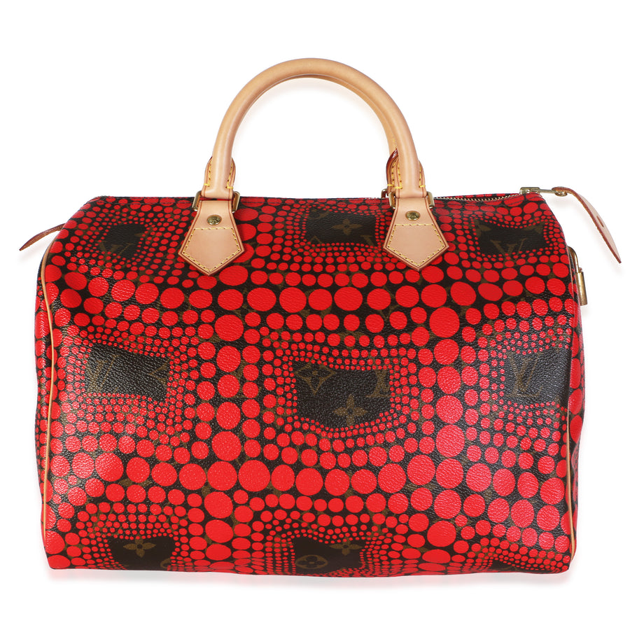 Louis Vuitton X Yayoi Kusama Red Infinity Dots Monogram Canvas Speedy 30 Black; Bag