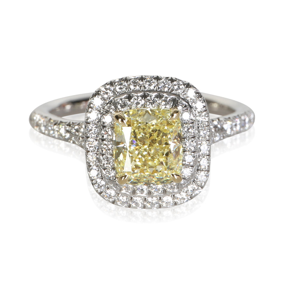 Tiffany & Co. 1.06 Ct Cushion Diamond Soleste Engagement Ring 950 Bijoux