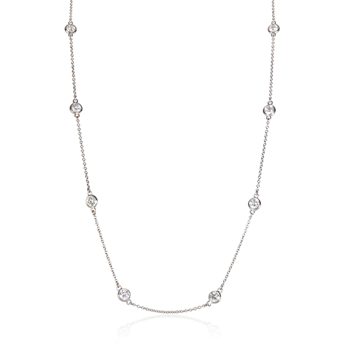 Tiffany & Co. Platinum Diamond Elsa Peretti By The Yard Necklace 950 Necklaces