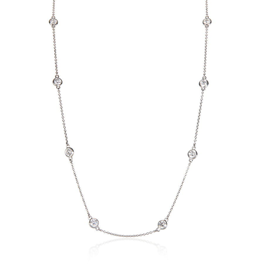 Tiffany & Co. Platinum Diamond Elsa Peretti By The Yard Necklace 950 Necklaces
