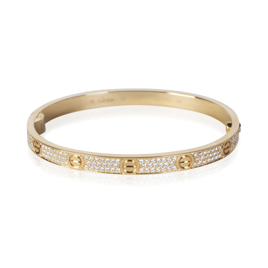 Cartier Yellow Gold Diamond Medium Model Love Bracelet 18k Bracelets