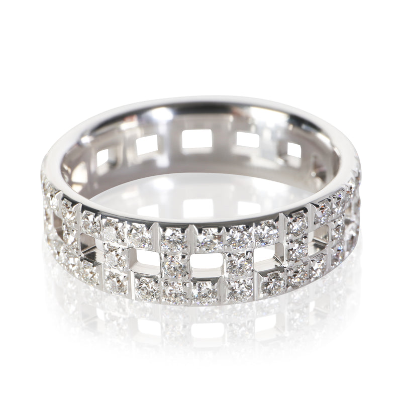 Tiffany & Co. White Gold Diamond T True Wide Ring 18k Rings