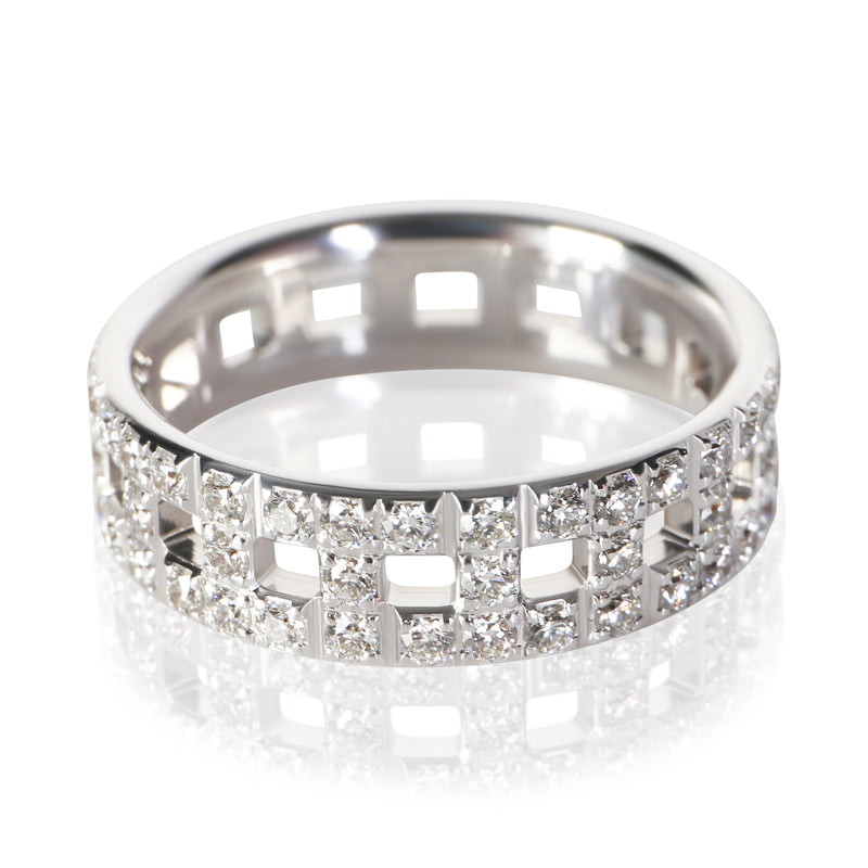 Tiffany & Co. White Gold Diamond T True Wide Ring 18k Rings