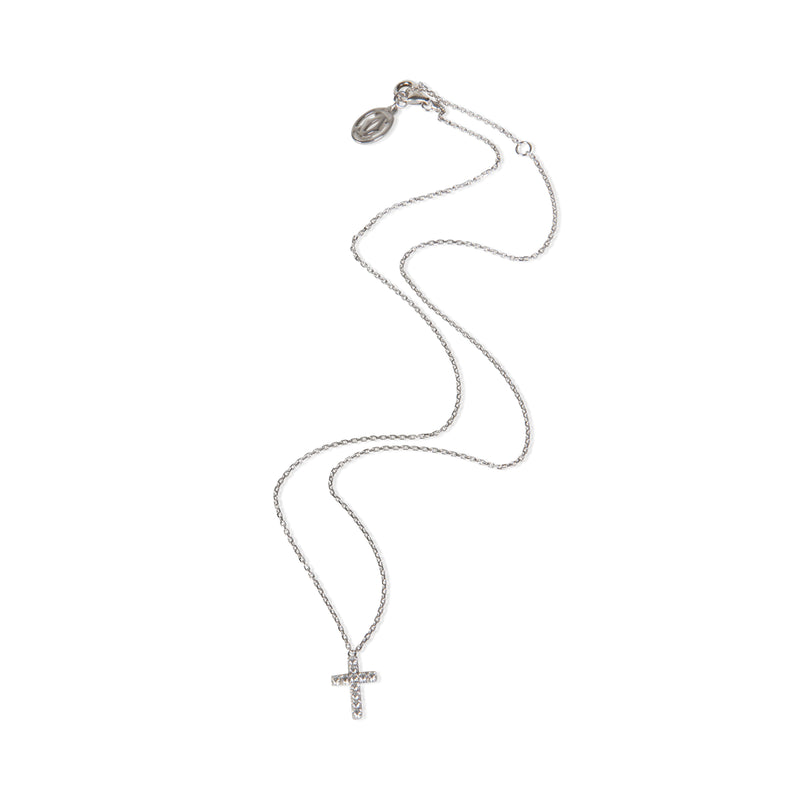 Cartier White Gold Diamond Symbols Cross Pendant 18k