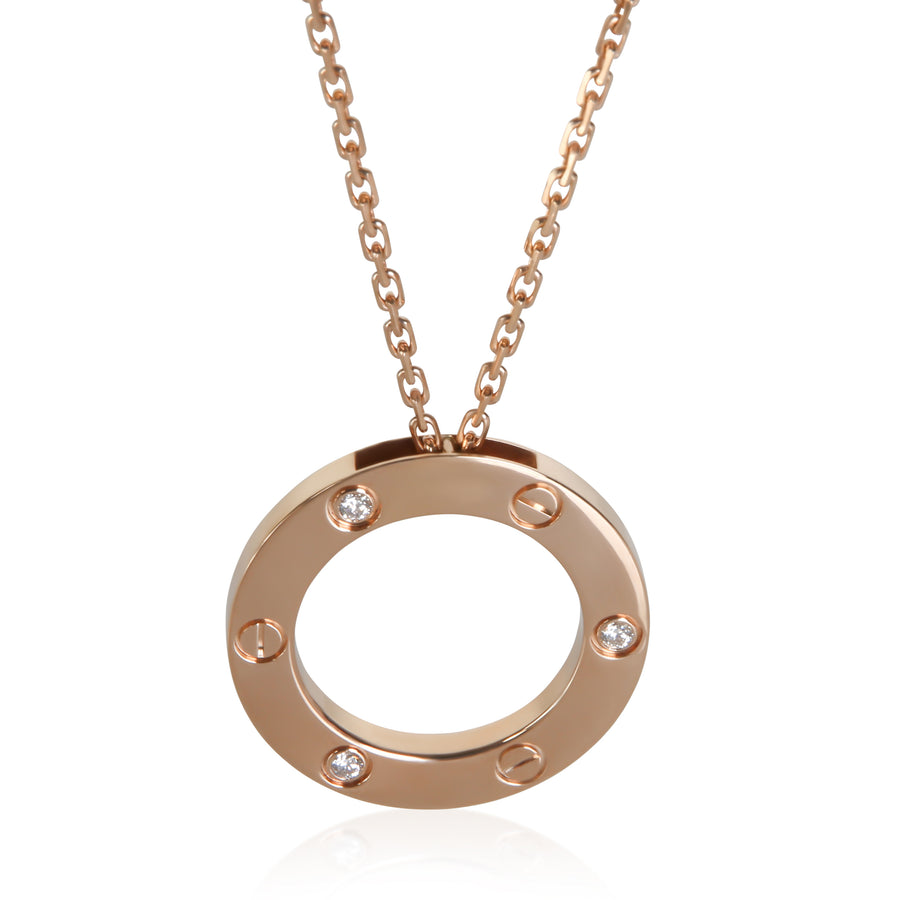 Cartier Rose Gold Diamond Love Pendant 18k