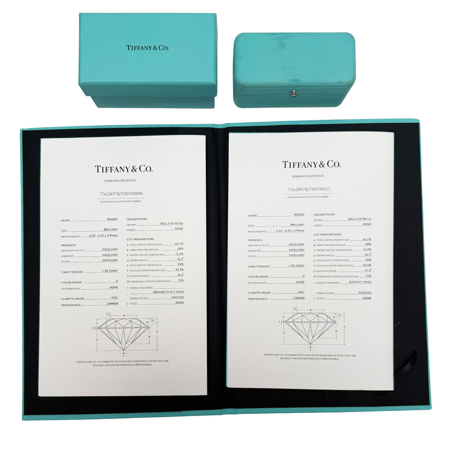 Tiffany & Co. Platinum Diamond Stud Earrings 950