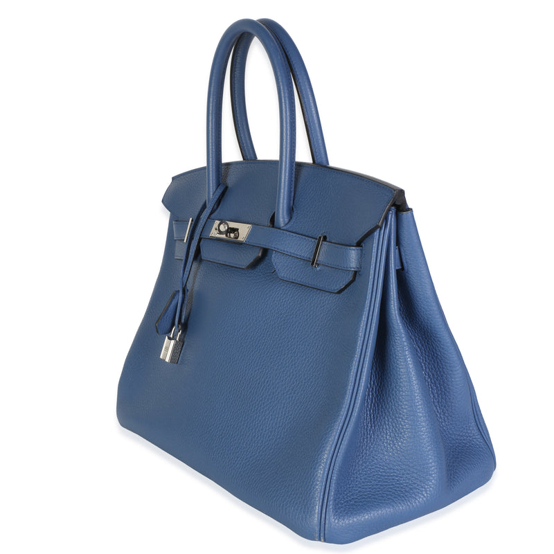 Hermès Bleu Brighton Togo Birkin 35 Phw Blue Leather Bag