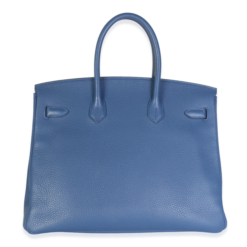 Hermès Bleu Brighton Togo Birkin 35 Phw Blue Leather Bag