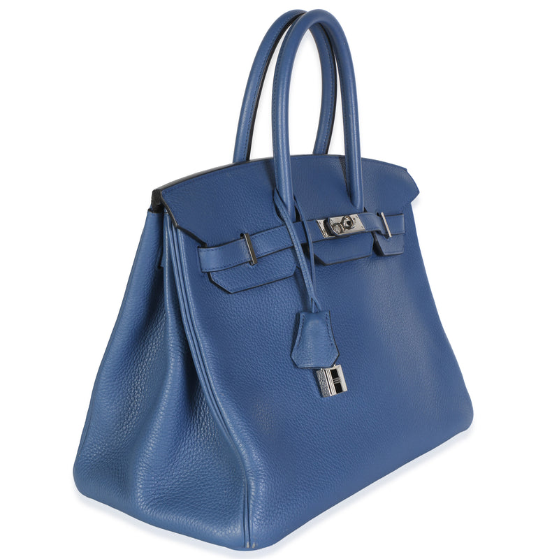 Hermès Bleu Brighton Togo Birkin 35 Phw Blue Leather Bag