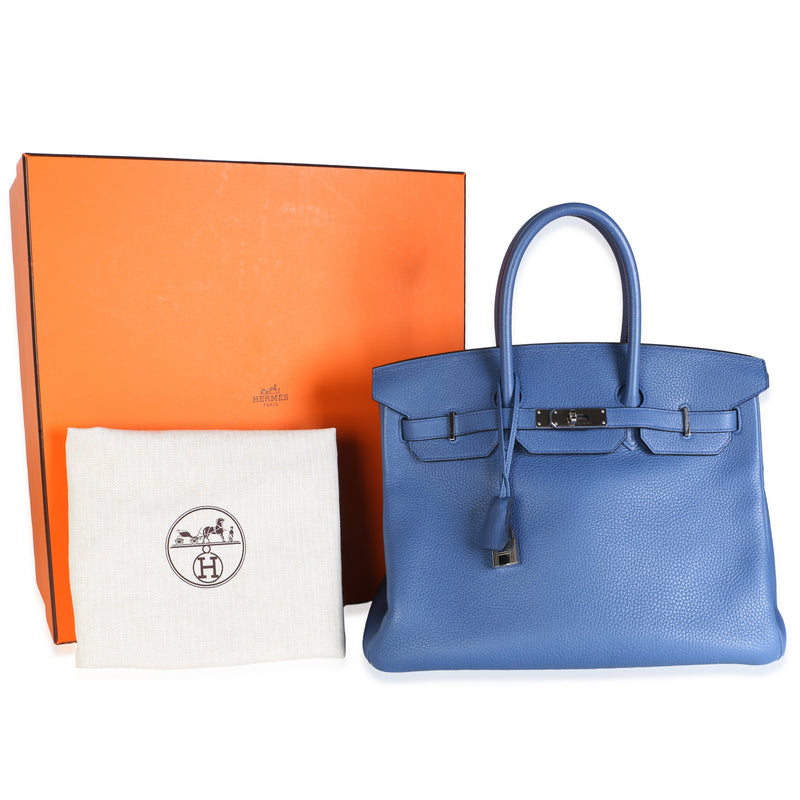 Hermès Bleu Brighton Togo Birkin 35 Phw Blue Leather Bag