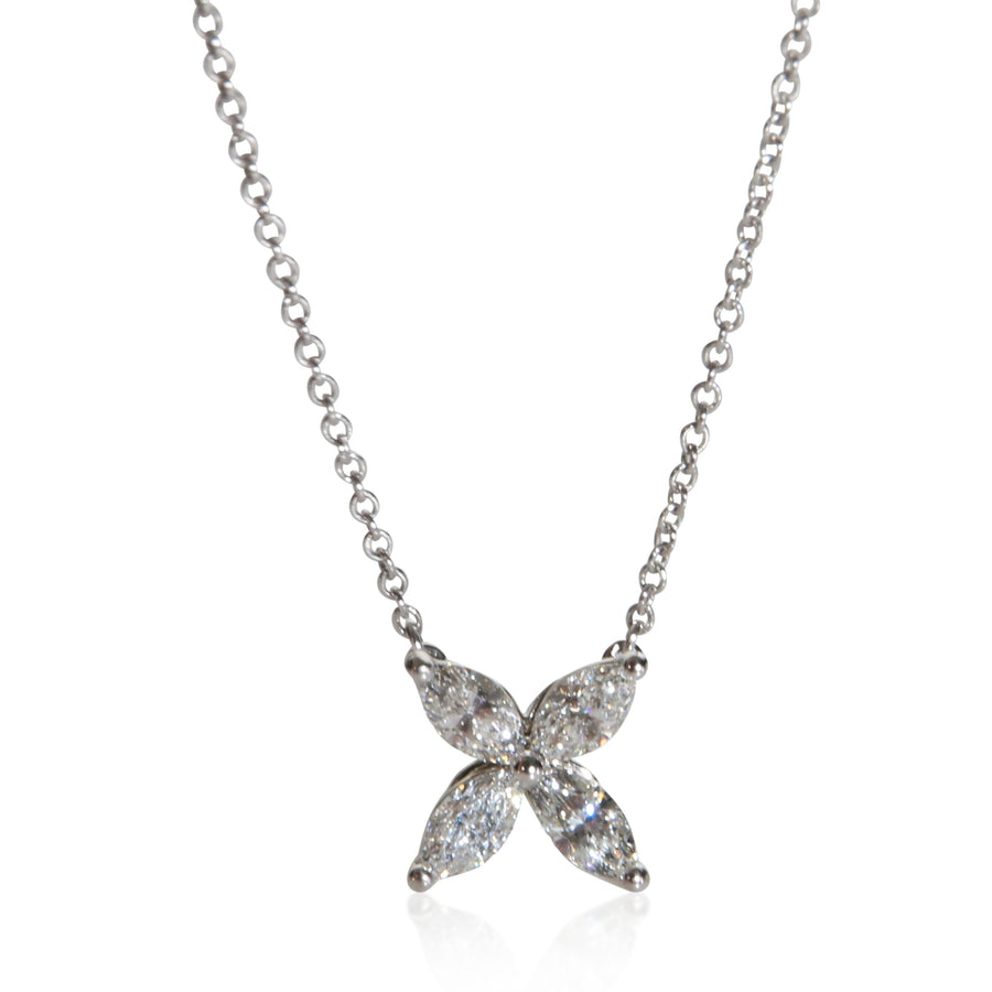 Tiffany & Co. Platinum Diamond Medium Model Victoria Pendant 950