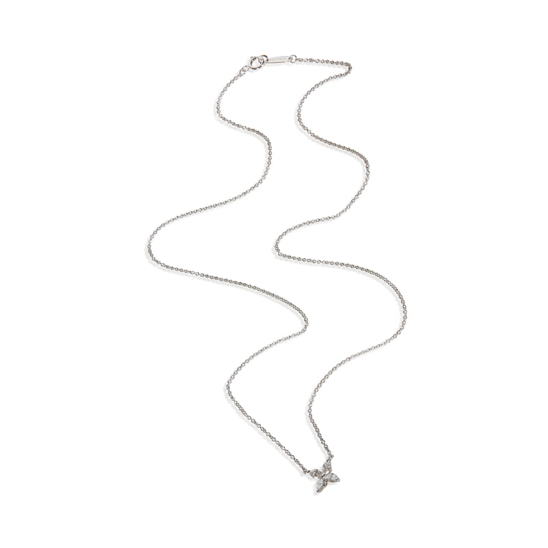 Tiffany & Co. Platinum Diamond Small Model Victoria Pendant 950
