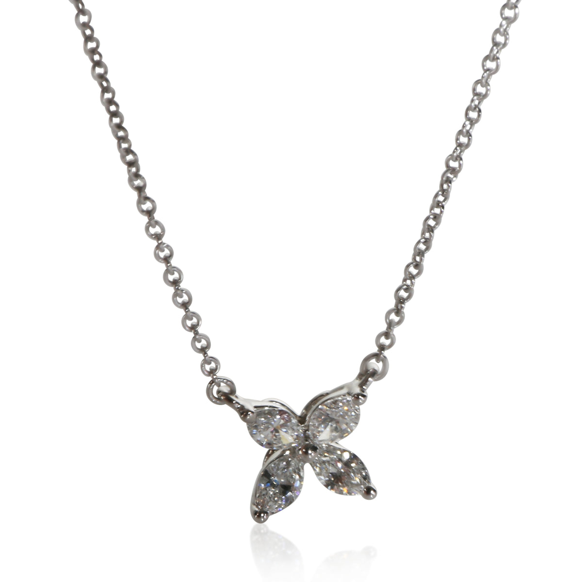 Tiffany & Co. Platinum Diamond Small Model Victoria Pendant 950