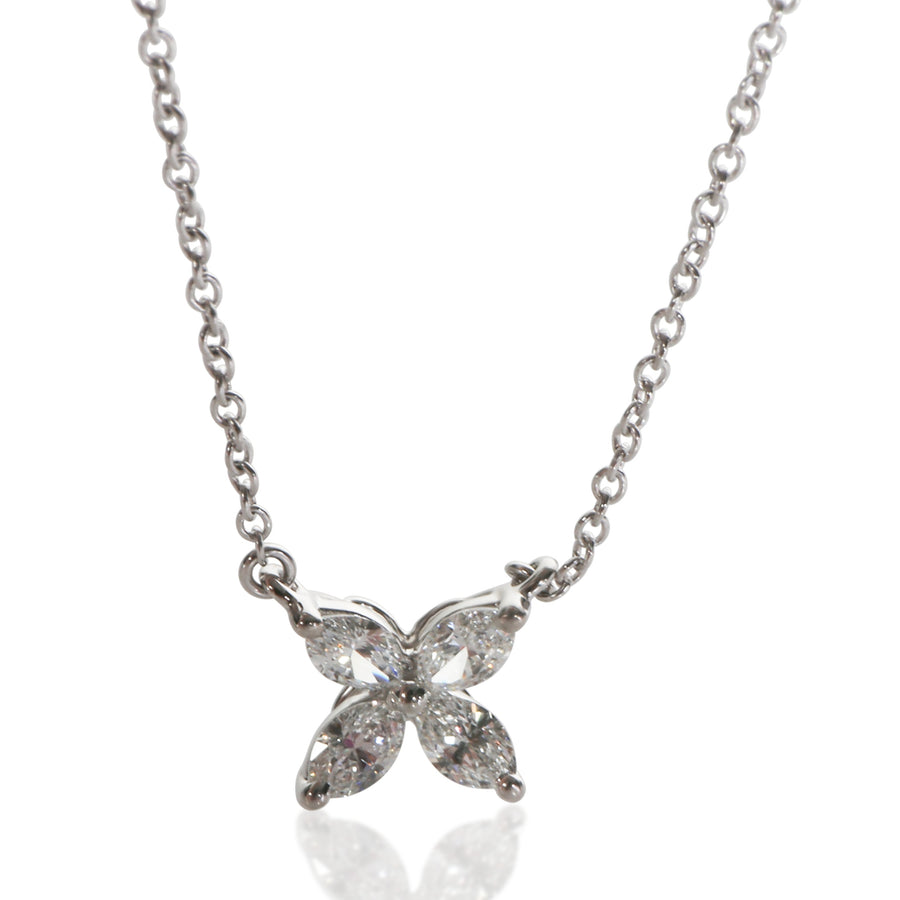 Tiffany & Co. Platinum Diamond Small Model Victoria Pendant 950